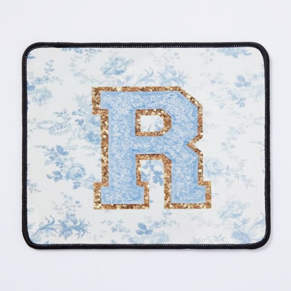 Item preview, Floral blue preppy glitter monogram letter prints R designed and sold by SimplebutSweet.