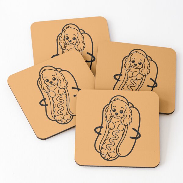 Item preview, Cavalier King Charles Spaniel Hot Dog Funny Dog designed and sold by Kaurisdigital.