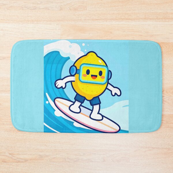 Item preview, Cute Surfing Lemon on Wave | Kawaii Cyber Summer Fruits designed and sold by Felia001.