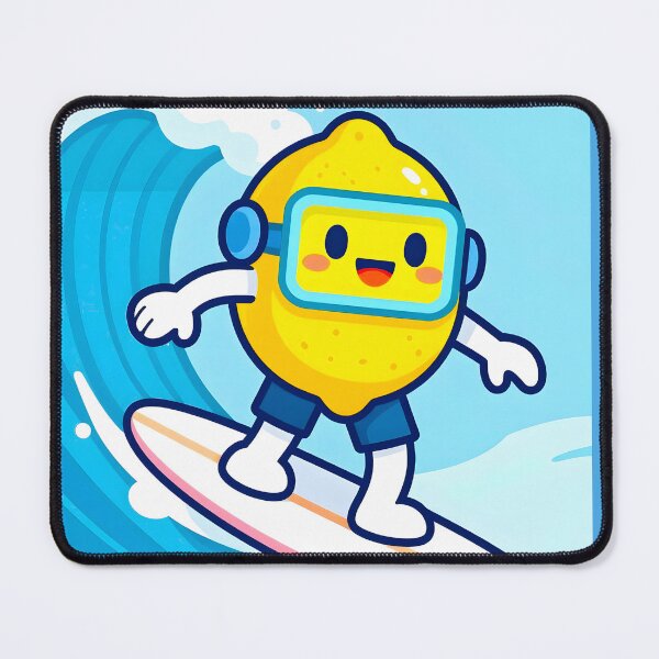 Item preview, Cute Surfing Lemon on Wave | Kawaii Cyber Summer Fruits designed and sold by Felia001.