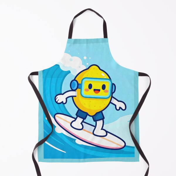 Item preview, Cute Surfing Lemon on Wave | Kawaii Cyber Summer Fruits designed and sold by Felia001.