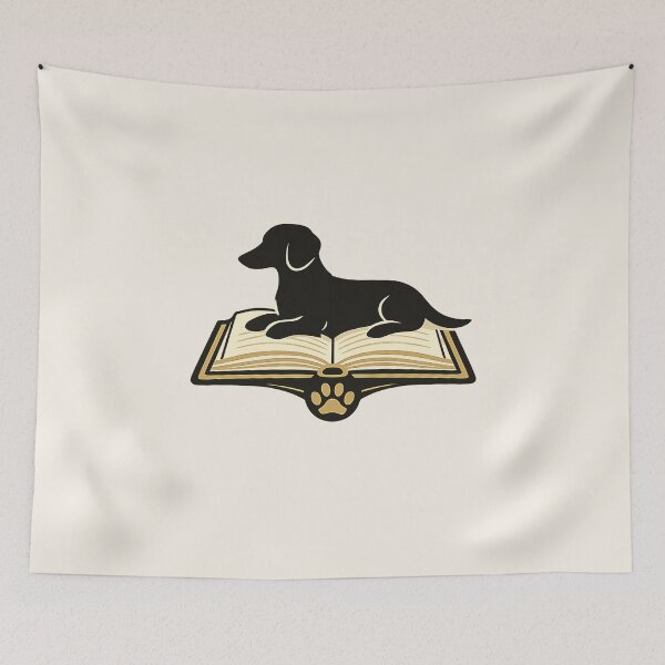 Item preview, Dog Reading Book Paw Print designed and sold by Corvoria.