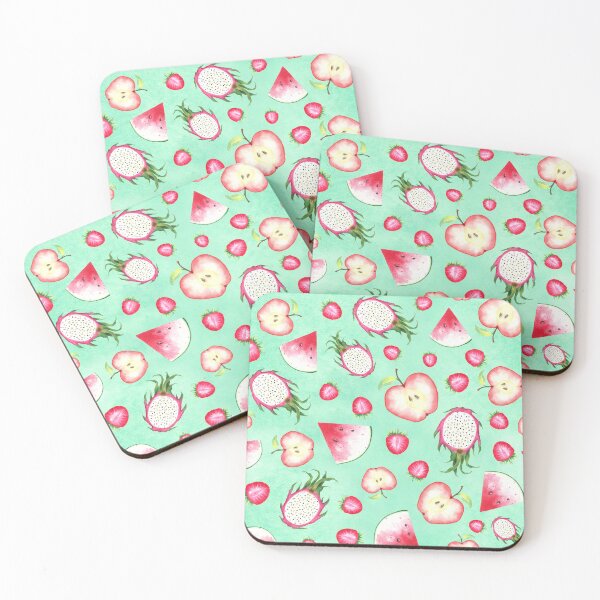 Item preview, Red Fruits on Green Watercolor designed and sold by lisanganart.