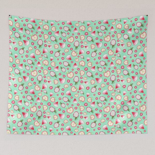 Item preview, Red Fruits on Green Watercolor designed and sold by lisanganart.
