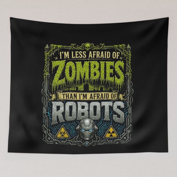 Item preview, Funny Zombie Robot Halloween Comic Design designed and sold by Department61.