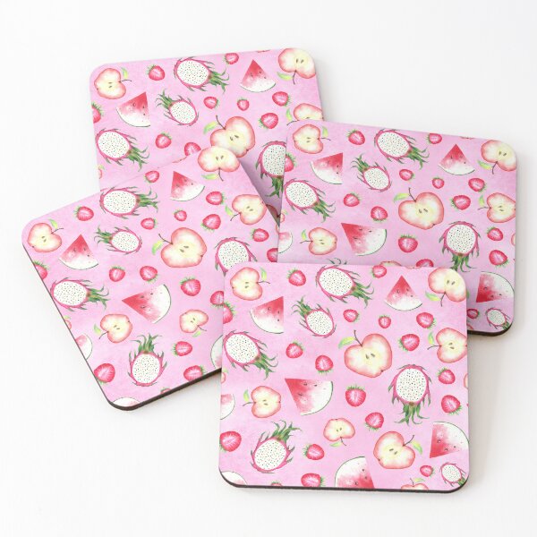 Item preview, Red Fruits on Pink Watercolor designed and sold by lisanganart.