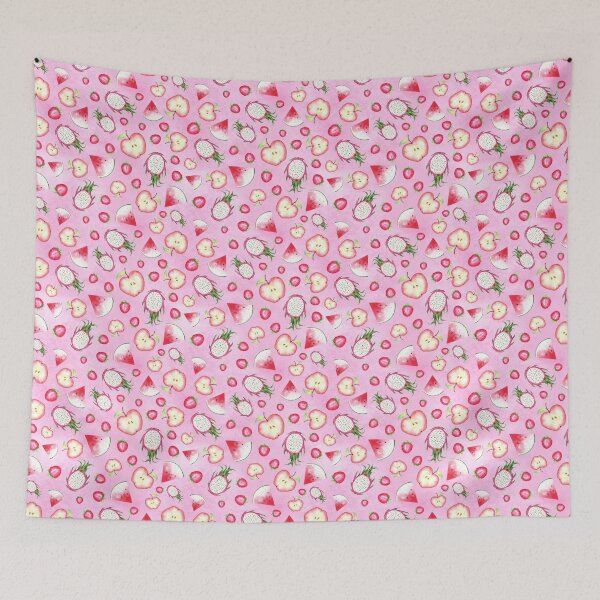 Item preview, Red Fruits on Pink Watercolor designed and sold by lisanganart.