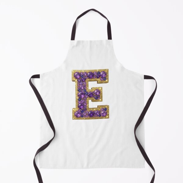 Item preview, Letter E with Purple & Gold Gemstones designed and sold by Rosy Images California.