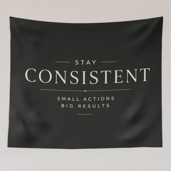 Item preview, Stay Consistent – Small Actions Big Results Motivational Quote Typography Design designed and sold by NBT-NOVA.