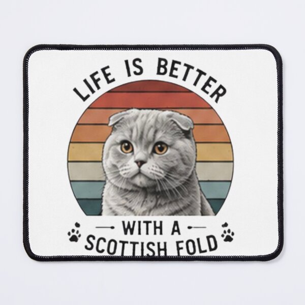 Item preview, Life Is Better With A Scottish Fold Cat – Vintage Retro Pet Design designed and sold by novaduman.