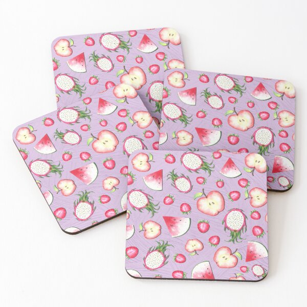Item preview, Red Fruits on Lavender Acrylics designed and sold by lisanganart.