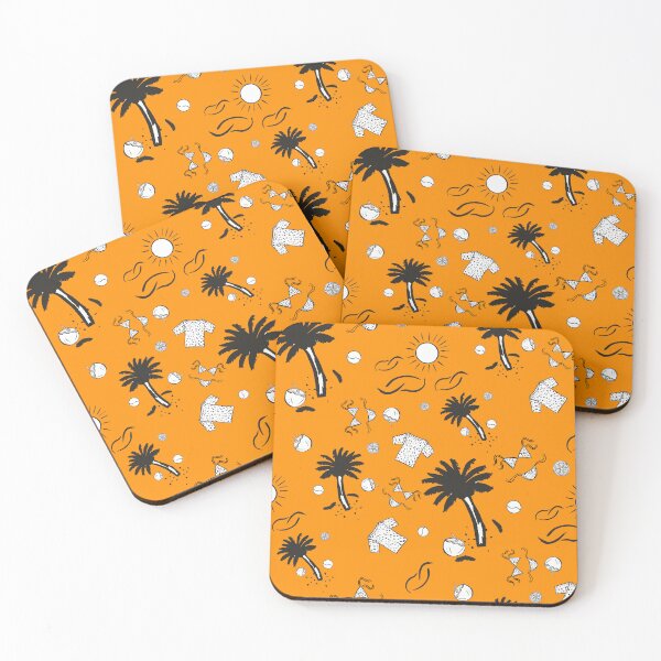 Item preview, Retro Summer Beach Pattern  Orange Background  designed and sold by altastudio.
