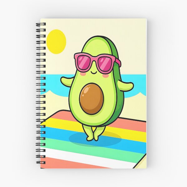 Item preview, Kawaii Avocado on Beach Towel | Summer Vacation Food Art designed and sold by Felia001.