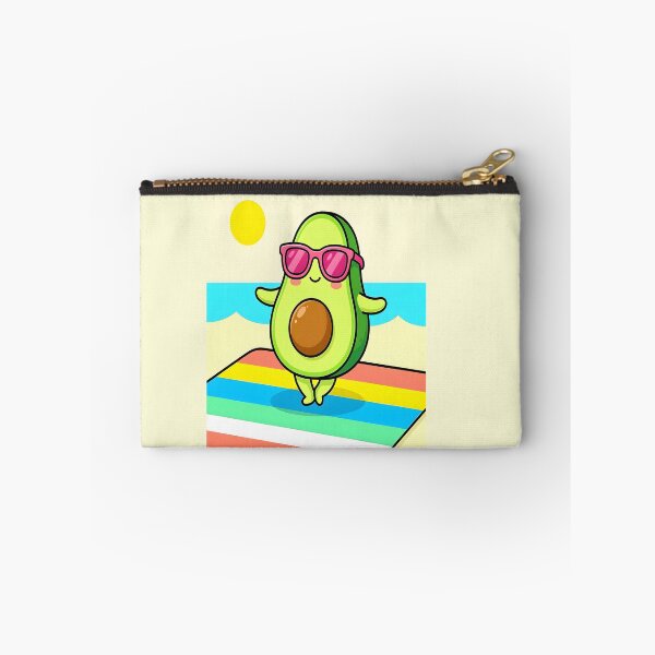 Item preview, Kawaii Avocado on Beach Towel | Summer Vacation Food Art designed and sold by Felia001.