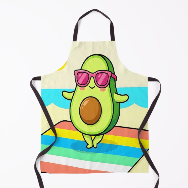 Item preview, Kawaii Avocado on Beach Towel | Summer Vacation Food Art designed and sold by Felia001.