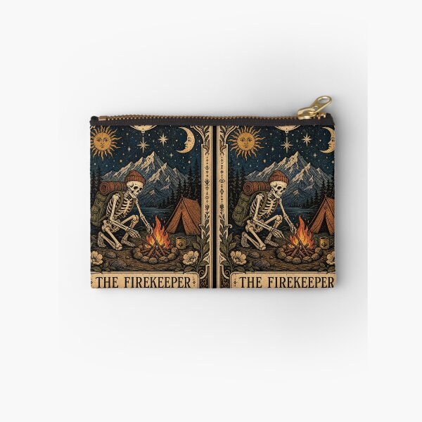 Item preview, The Camp Fire Tarot Art - Skeleton Backpacker Mountain Camper designed and sold by merchxwear.