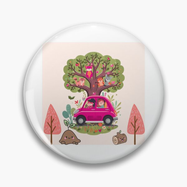 Item preview, Cute Anime Nature Adventure | Forest Animals, Tree Stump & Cozy Car Scene designed and sold by DervoTeck2767.