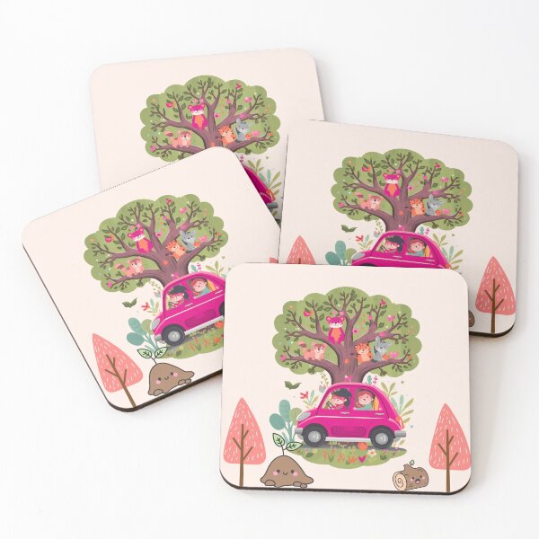Item preview, Cute Anime Nature Adventure | Forest Animals, Tree Stump & Cozy Car Scene designed and sold by DervoTeck2767.