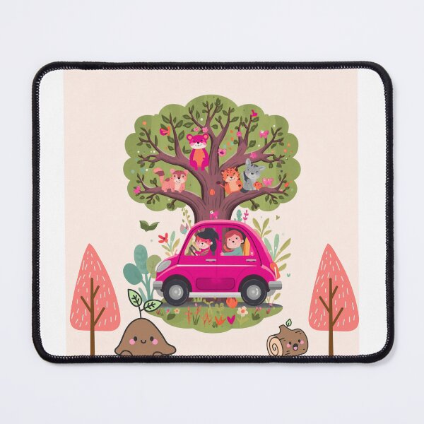 Item preview, Cute Anime Nature Adventure | Forest Animals, Tree Stump & Cozy Car Scene designed and sold by DervoTeck2767.