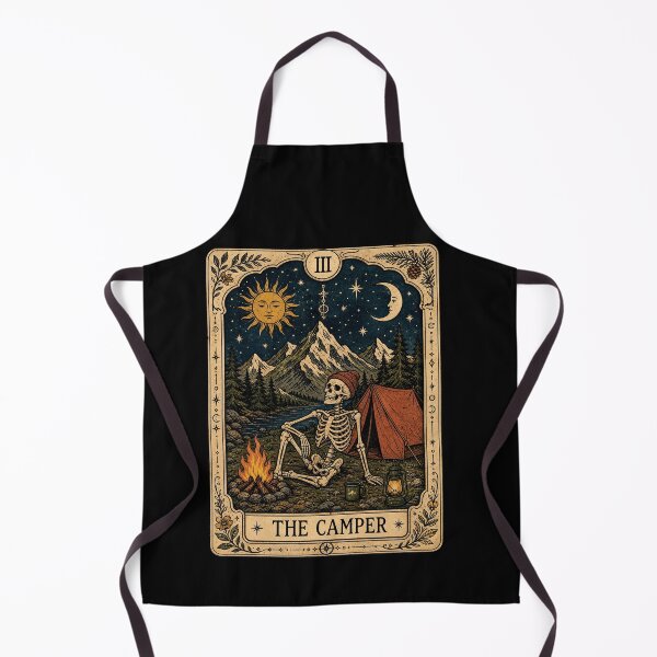 Item preview, The Camper Tarot Art - Skeleton Backpacker Mountain Camper designed and sold by merchxwear.