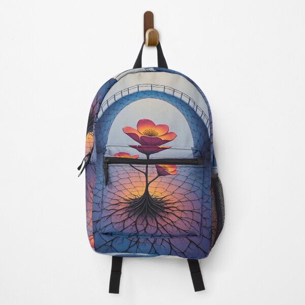 Item preview, Dreamlike flowers grow under a surreal bridge designed and sold by Mianku | Für das Leben.