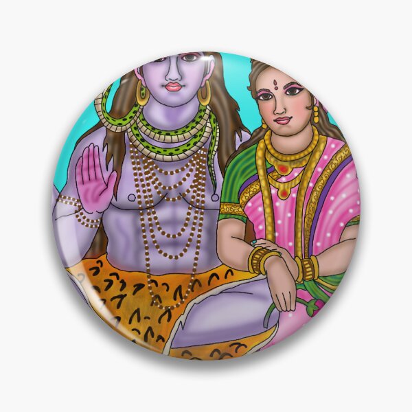 Item preview, Lord Shiva and Goddess Parvati Artwork | Divine Hindu Couple Digital Drawing designed and sold by Harshit_Digital_Arts.