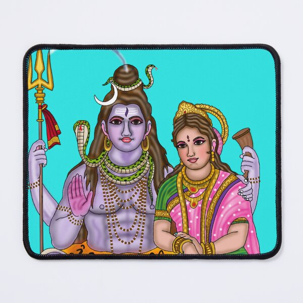 Item preview, Lord Shiva and Goddess Parvati Artwork | Divine Hindu Couple Digital Drawing designed and sold by Harshit_Digital_Arts.