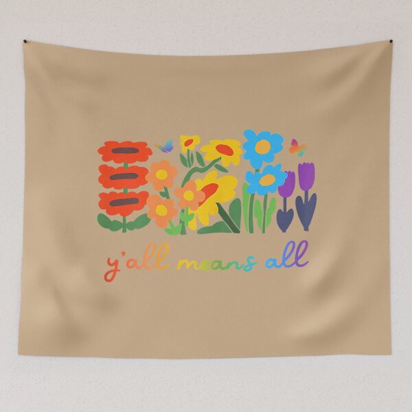 Item preview, Y'all LGBTQ Means All Floral Pride Month designed and sold by whimsymadhu.