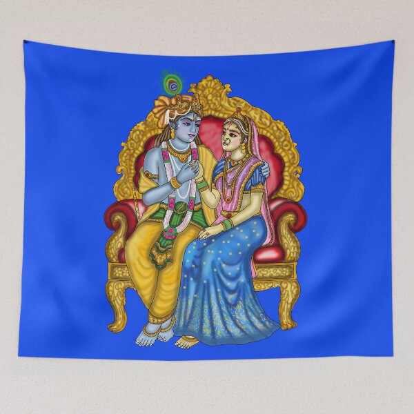 Item preview, Radha Krishna Artwork | Divine Love Spiritual Digital Illustration designed and sold by Harshit_Digital_Arts.