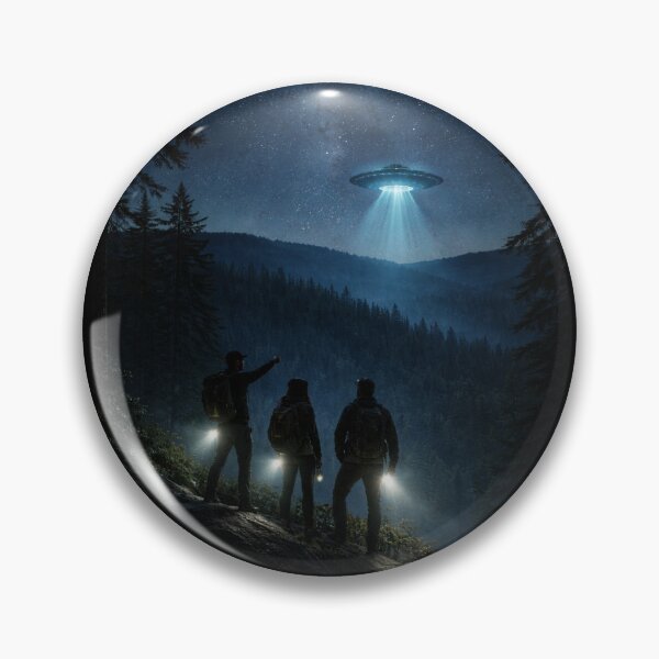 Item preview, UFO Over Night Hikers in the Redwoods designed and sold by NIGHT STATIC™.