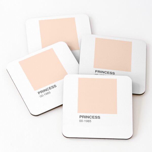 Item preview, Princess Video Game Movie Peach Colour Swatch - White Border designed and sold by The Colourful Game.