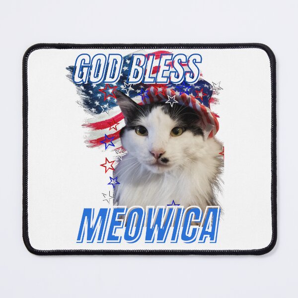 Item preview, God Bless Meowica Fourth of July Cat American Flag designed and sold by PawliticalDesigns .