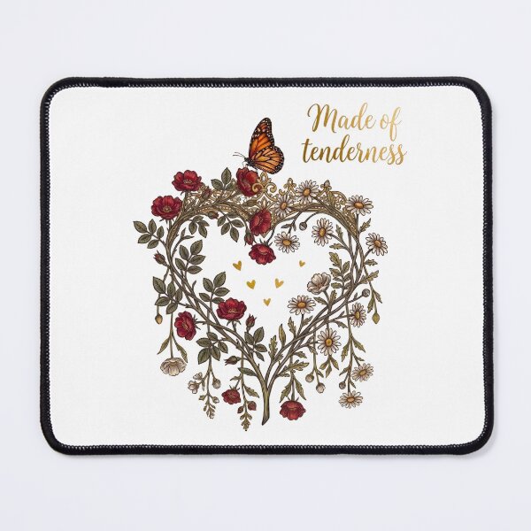 Item preview, Made of Tenderness Heart Red White Flowers Monarch Butterfly designed and sold by Good Vibes .