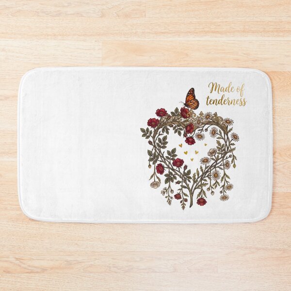 Item preview, Made of Tenderness Heart Red White Flowers Monarch Butterfly designed and sold by Good Vibes .