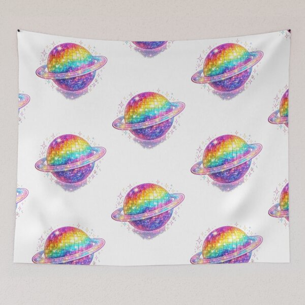 Item preview, Rainbow Disco Planet Pride Design | LGBTQ Cosmic Galaxy Art | Colourful Space Pride Gift designed and sold by ArtByTripti.