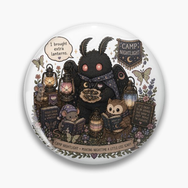 Item preview, Mothman the Camp Nightlight designed and sold by Candlelit Catastrophes.