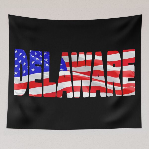 Item preview, DELAWARE - United States of America Red White and Blue Sticker Tee Shirt designed and sold by Adam Gormley.