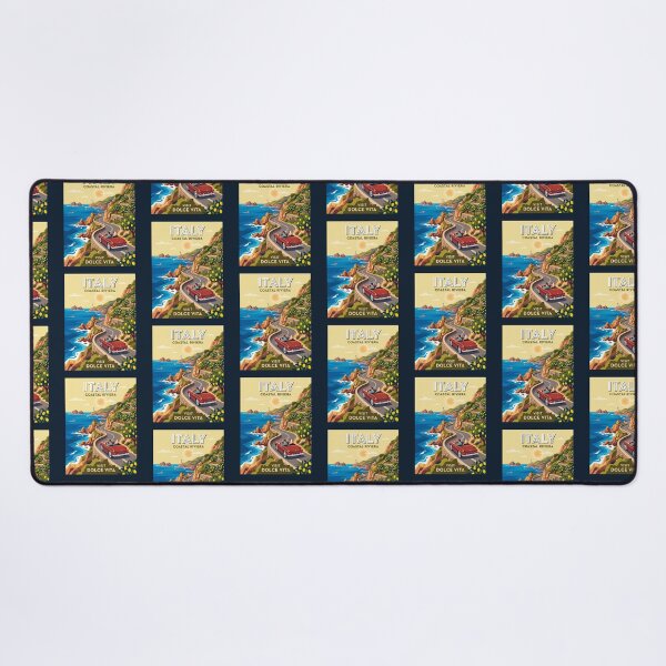 Item preview, Amalfi Coast Italian Convertible Car Vintage Travel Poster designed and sold by RetroRewind Studio.