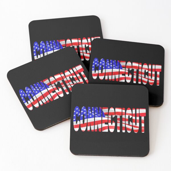 Item preview, CONNECTICUT - United States of America Red White and Blue Sticker Tee Shirt designed and sold by Adam Gormley.