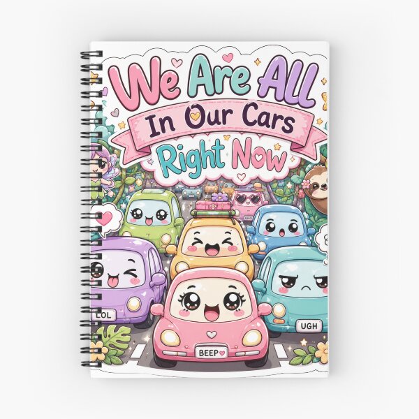Item preview, We Are All In Our Cars Right Now Sticker | Cute Kawaii Traffic Jam Cars Meme | Funny Chibi Car Cartoon Vinyl Decal designed and sold by Sidra digital art 8277237.