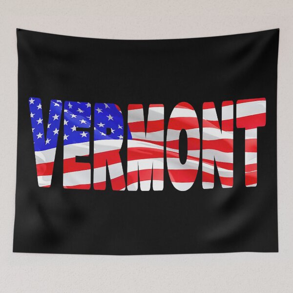 Item preview, VERMONT - United States of America Red White and Blue Sticker Tee Shirt designed and sold by Adam Gormley.