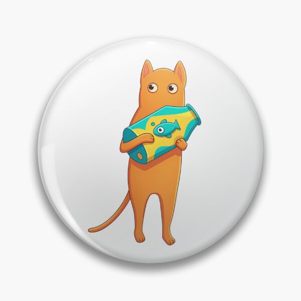 Item preview, Cute Cat Holding a Fish Fishbowl Illustration designed and sold by ajamzbox.