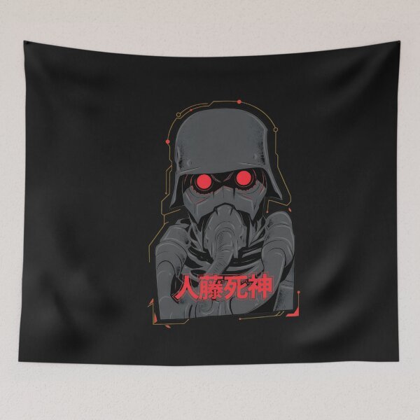 Item preview, Gritty Skeleton Soldier Gas Mask Design designed and sold by DoodleVerseDark.