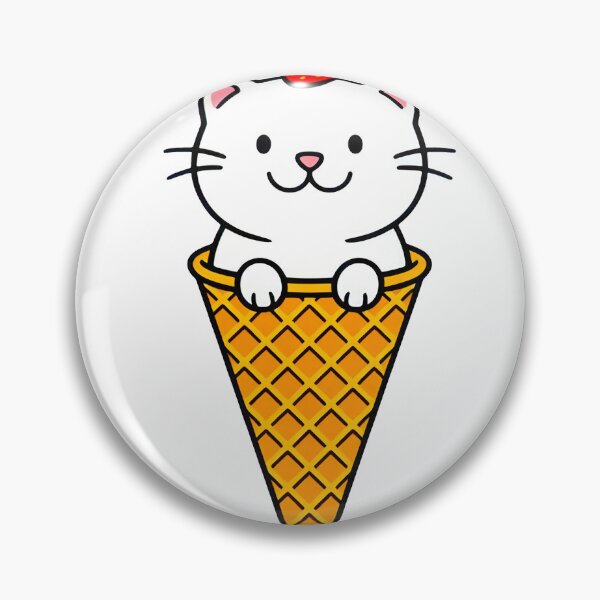 Item preview, Cute Kawaii Cat Ice Cream Cone | Strawberry Kitten Food Art designed and sold by Felia001.