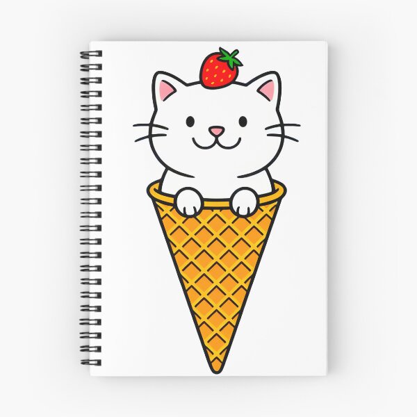 Item preview, Cute Kawaii Cat Ice Cream Cone | Strawberry Kitten Food Art designed and sold by Felia001.