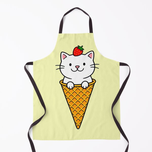 Item preview, Cute Kawaii Cat Ice Cream Cone | Strawberry Kitten Food Art designed and sold by Felia001.