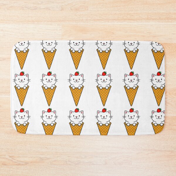Item preview, Cute Kawaii Cat Ice Cream Cone | Strawberry Kitten Food Art designed and sold by Felia001.