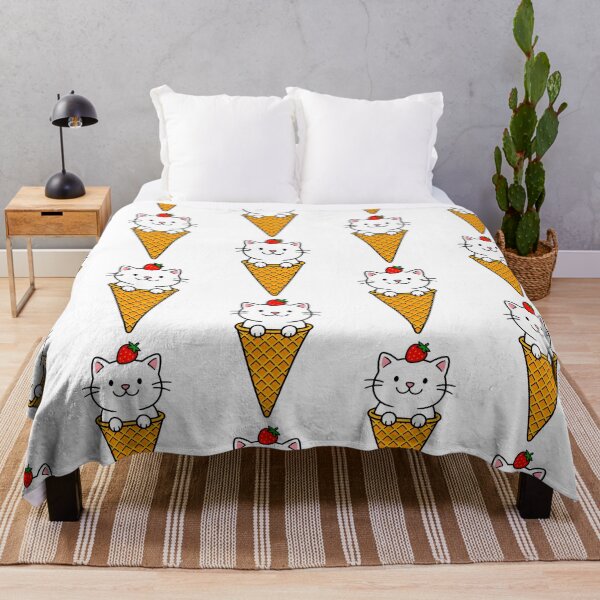 Item preview, Cute Kawaii Cat Ice Cream Cone | Strawberry Kitten Food Art designed and sold by Felia001.