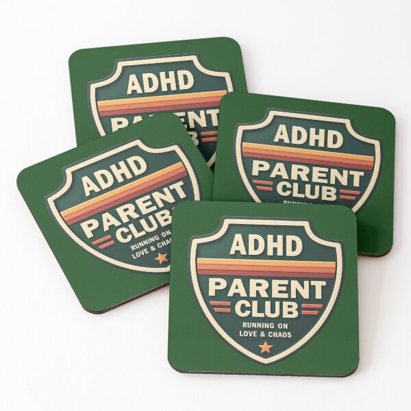 Item preview, ADHD Parent Club Running on Love & Chaos Retro Neurodivergent Parenting Design designed and sold by CollectionsJEm.