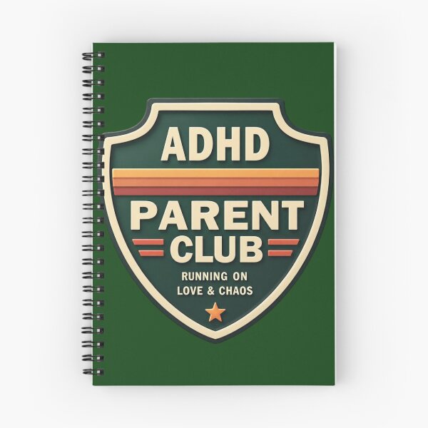 Item preview, ADHD Parent Club Running on Love & Chaos Retro Neurodivergent Parenting Design designed and sold by CollectionsJEm.